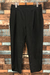 Pantalon noir rayé blanc taille élastique (l) seconde main Luna Moon
