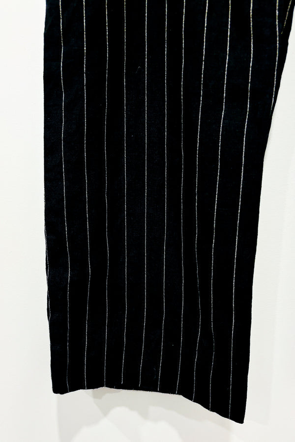 Pantalon noir rayé en lin (l) -- La Penderie du Paradis ?
