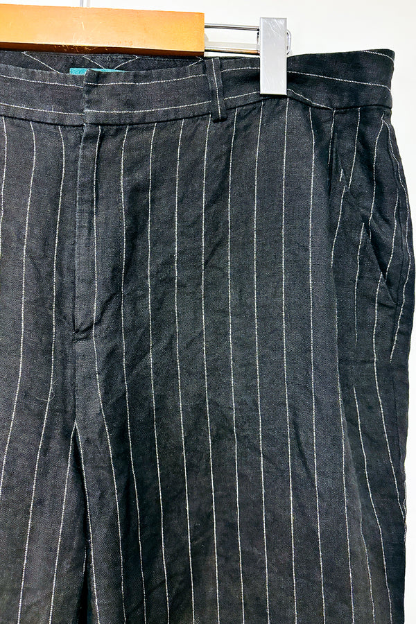 Pantalon noir rayé en lin (l) -- La Penderie du Paradis ?