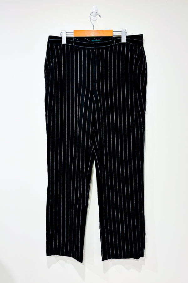 Pantalon noir rayé en lin (l) -- La Penderie du Paradis ?