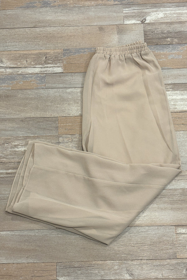 Pantalon beige fluide avec taille élastique (m) seconde main Le Bos