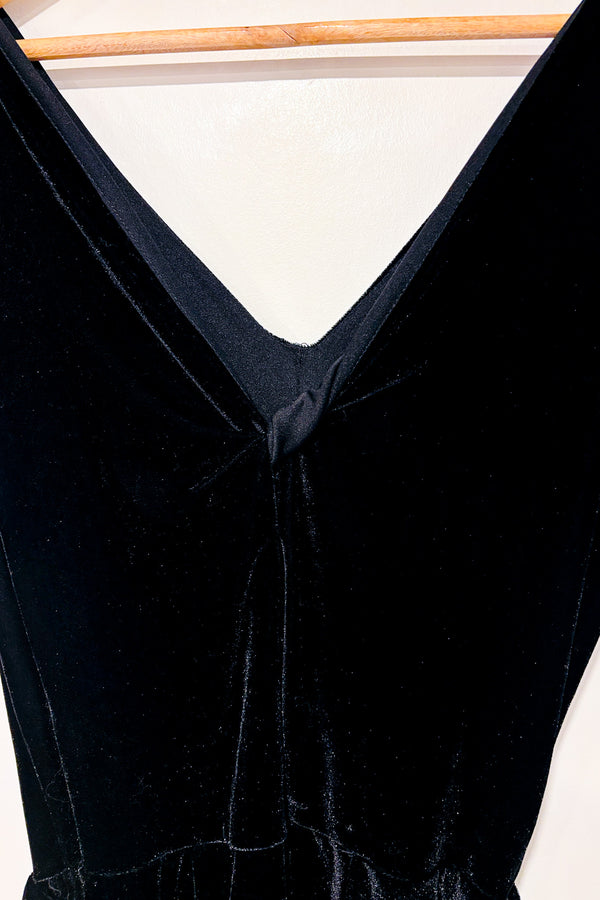 Jumpsuit noir en velours (xs)-Mercer & Madison-La Penderie du Paradis 🕊