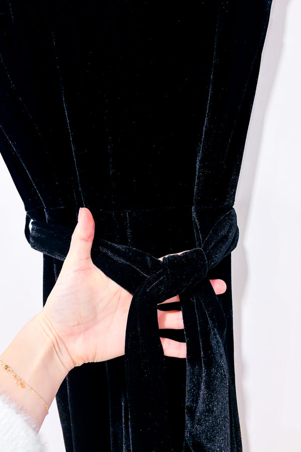 Jumpsuit noir en velours (xs)-Mercer & Madison-La Penderie du Paradis 🕊