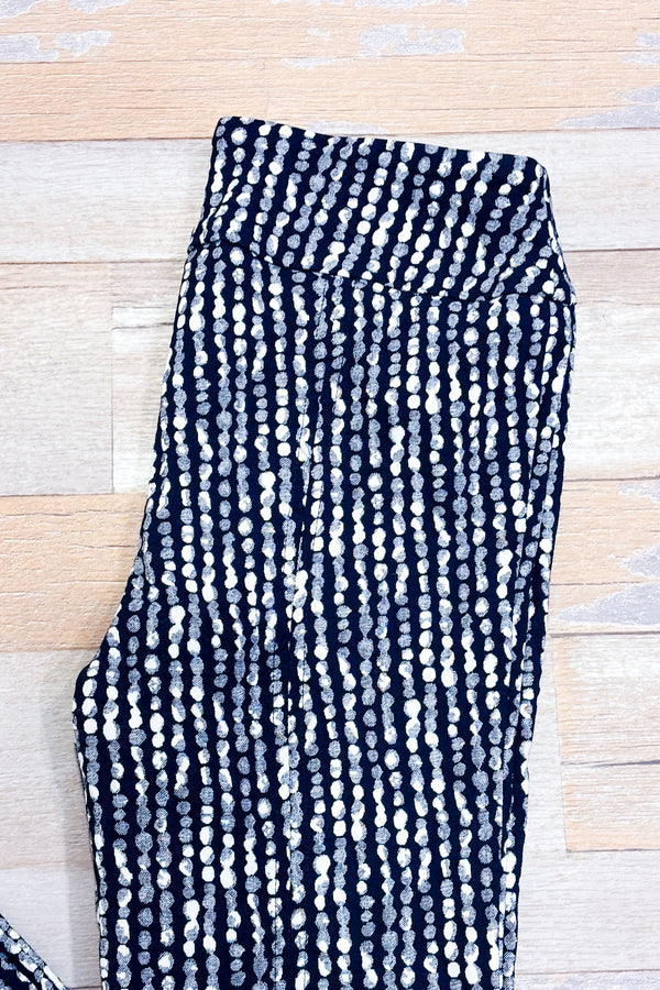 Pantalon extensible marine et blanc à motifs (xs)-Lisette-La Penderie du Paradis 🕊