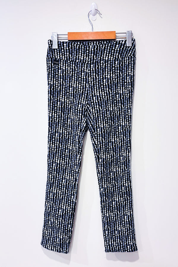 Pantalon extensible marine et blanc à motifs (xs)-Lisette-La Penderie du Paradis 🕊