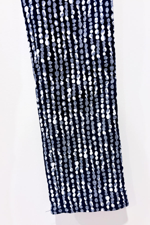 Pantalon extensible marine et blanc à motifs (xs)-Lisette-La Penderie du Paradis 🕊