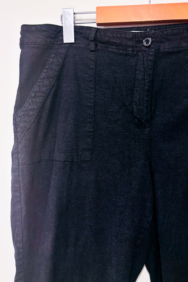 Pantalon court noir en lin (xxl)-Reitmans-La Penderie du Paradis 🕊