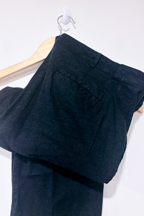 Pantalon court noir en lin (xxl)-Reitmans-La Penderie du Paradis 🕊