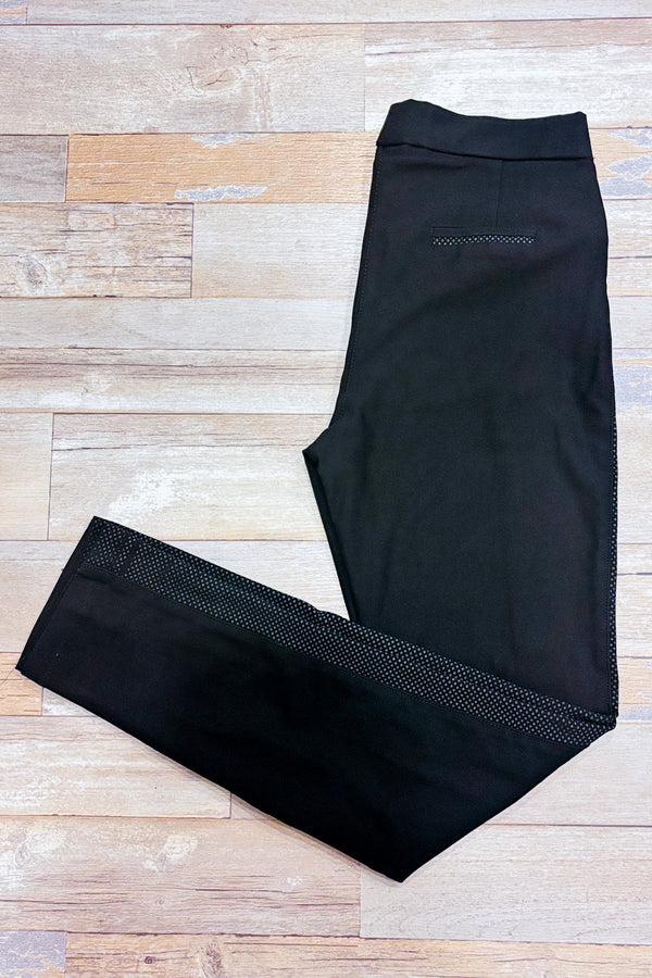 Pantalon extensible noir avec motifs sur les côtés (l)-Jane & John-La Penderie du Paradis 🕊