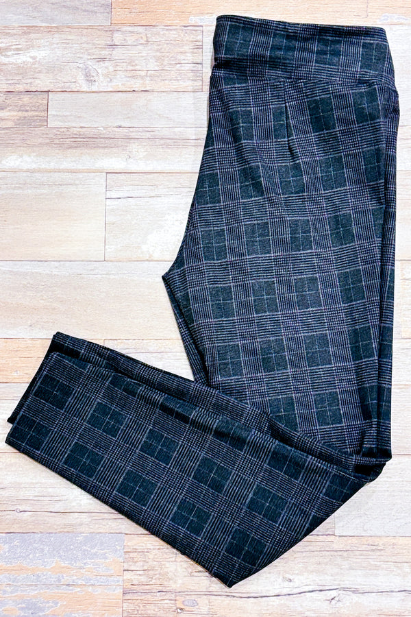 Pantalon extensible gris à carreaux (l)-D. Jeans-La Penderie du Paradis 🕊