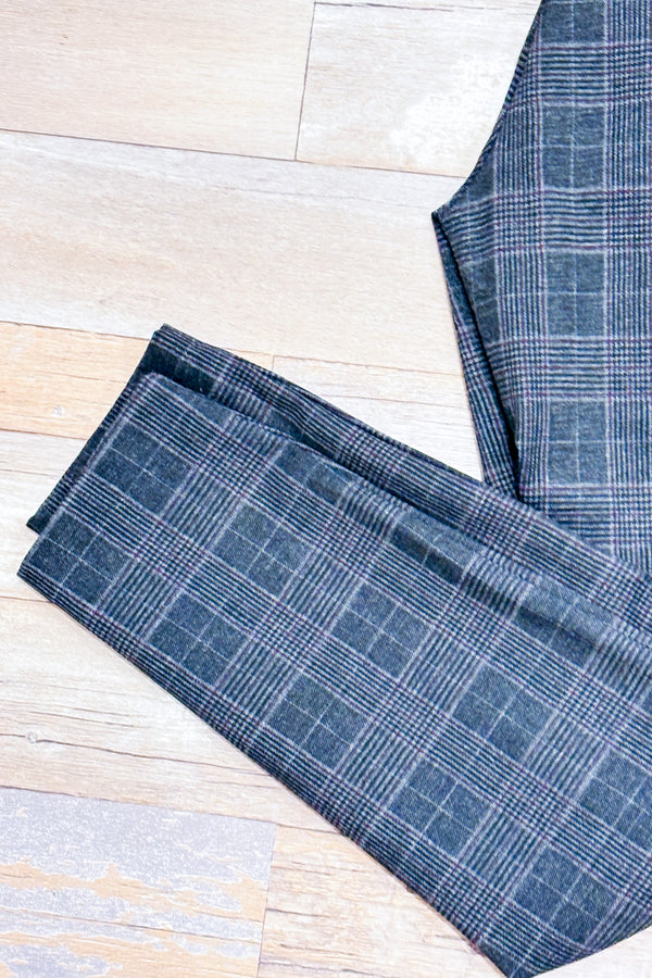 Pantalon extensible gris à carreaux (l)-D. Jeans-La Penderie du Paradis 🕊