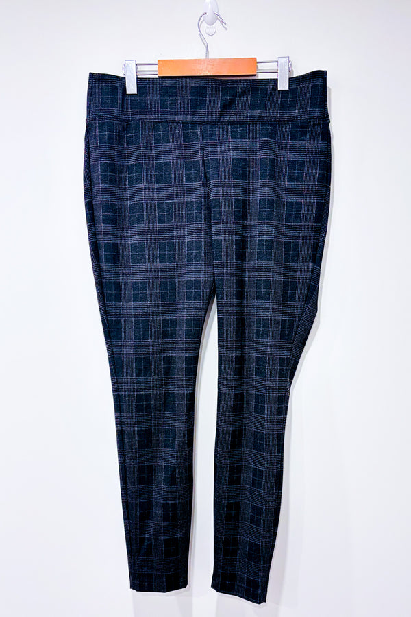 Pantalon extensible gris à carreaux (l)-D. Jeans-La Penderie du Paradis 🕊