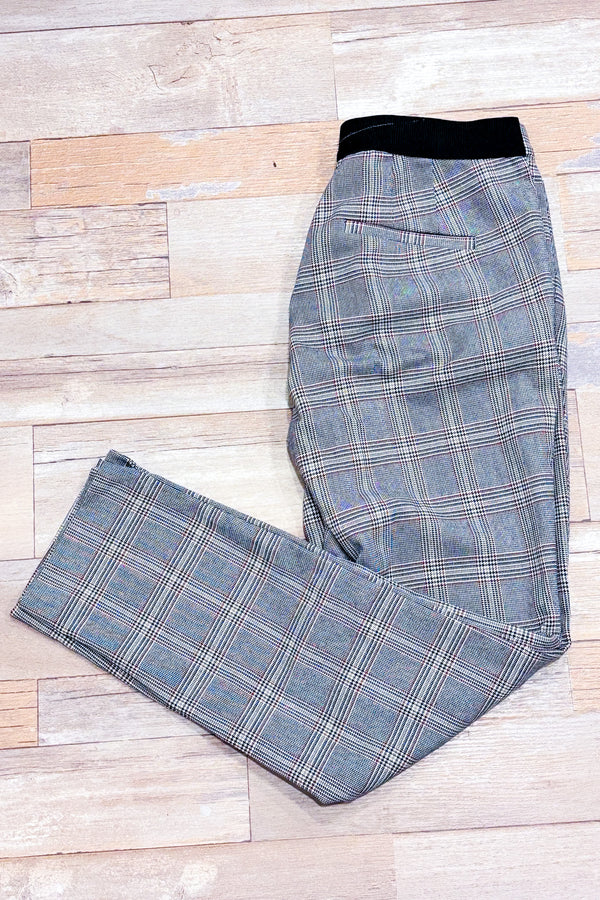 Pantalon gris et rouge à carreaux (m)-Zara-La Penderie du Paradis 🕊