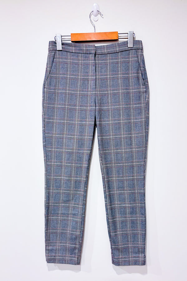 Pantalon gris et rouge à carreaux (m)-Zara-La Penderie du Paradis 🕊