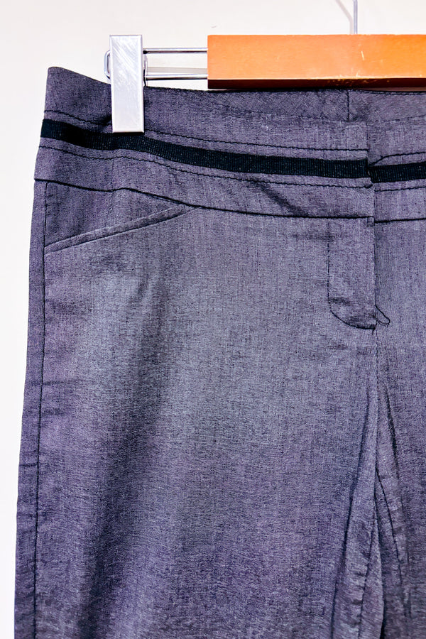 Pantalon gris à taille basse et jambe évasée (s)-HKR Collections-La Penderie du Paradis 🕊