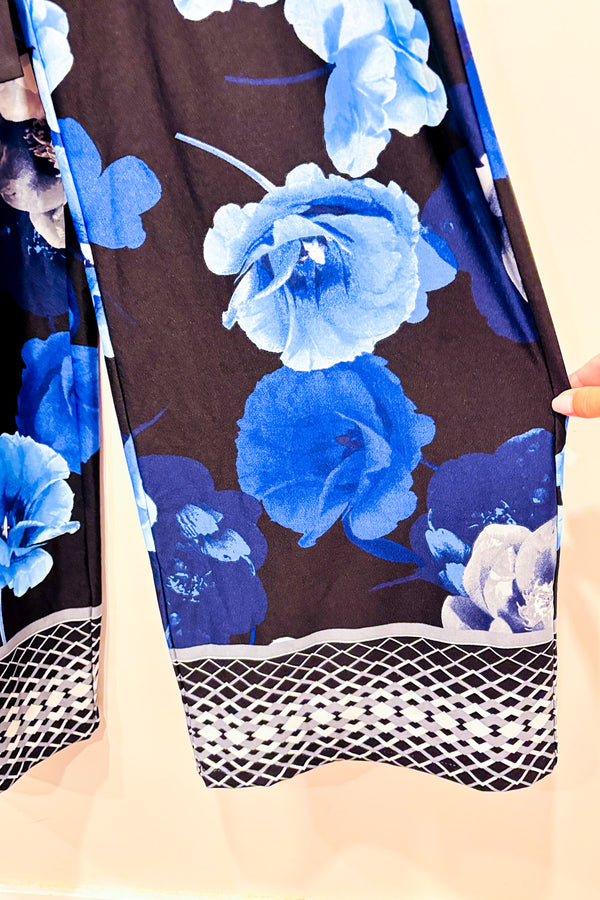 Jumpsuit cache-coeur noir et bleu fleuri (s)*-Venus-La Penderie du Paradis 🕊