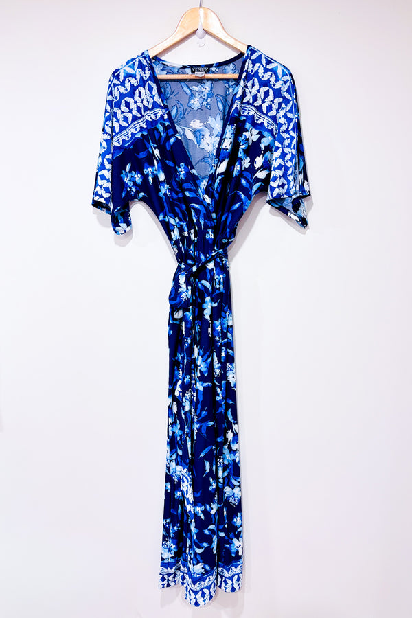 Jumpsuit cache-coeur bleu fleuri (s)*-Venus-La Penderie du Paradis 🕊