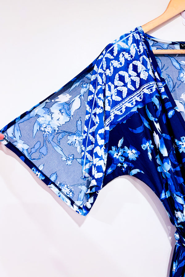 Jumpsuit cache-coeur bleu fleuri (s)*-Venus-La Penderie du Paradis 🕊