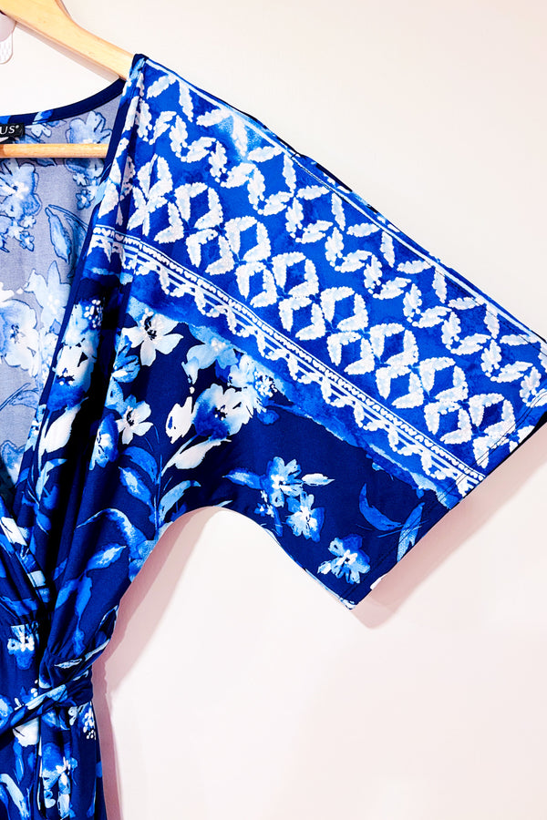 Jumpsuit cache-coeur bleu fleuri (s)*-Venus-La Penderie du Paradis 🕊