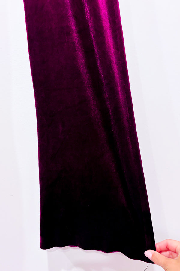 Pantalon en velours prune (s) *-Norma Kamali-La Penderie du Paradis 🕊