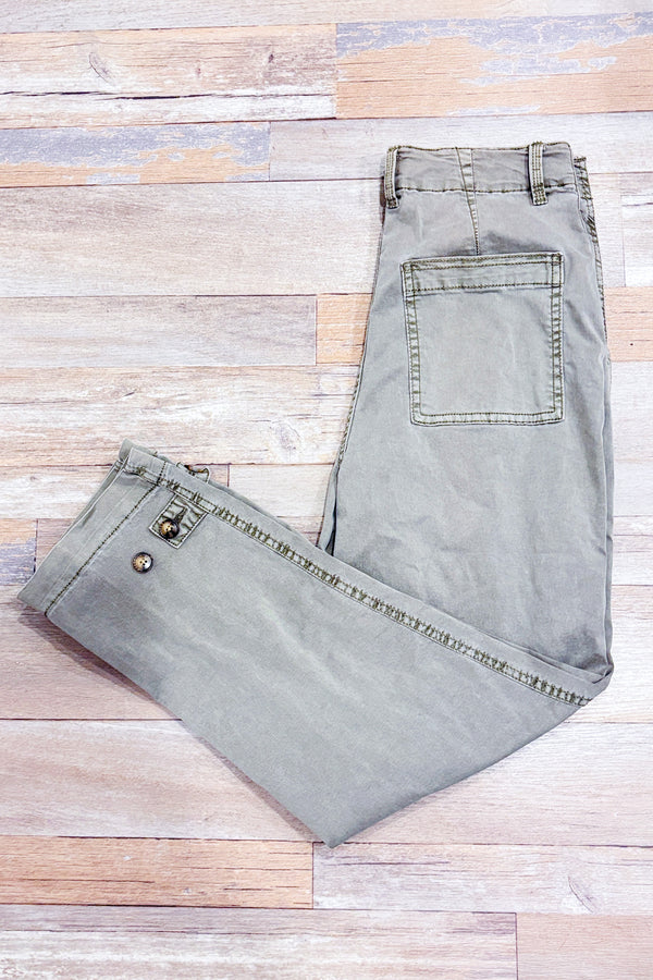 Pantalon utility kaki à taille haute (long) (s)-Reitmans-La Penderie du Paradis 🕊