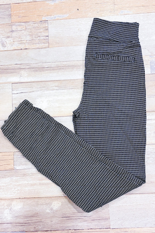 Pantalon noir et blanc à motifs jambe étroite (s)-Tag-La Penderie du Paradis 🕊