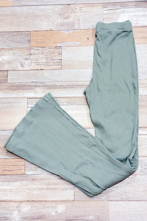 Pantalon lounge kaki côtelé à jambe ample (s)-H&M-La Penderie du Paradis 🕊