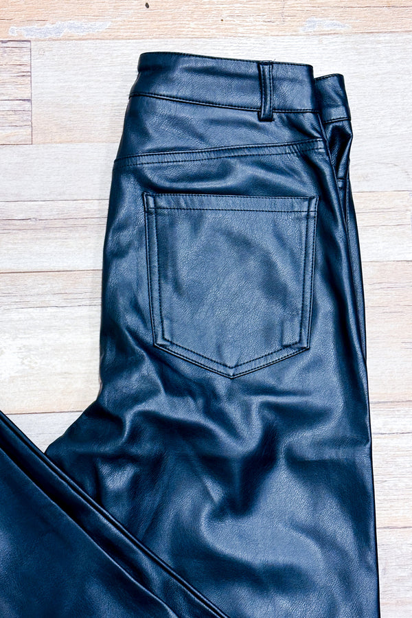 Pantalon noir faux cuir à taille haute (s)*-Dynamite-La Penderie du Paradis 🕊