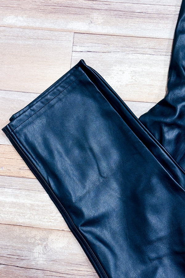 Pantalon noir faux cuir à taille haute (s)*-Dynamite-La Penderie du Paradis 🕊