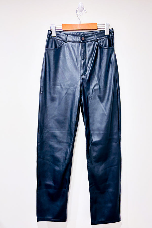 Pantalon noir faux cuir à taille haute (s)*-Dynamite-La Penderie du Paradis 🕊