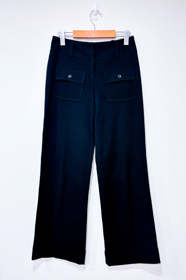 Pantalon noir jambe ample avec poches devant (s)*-Cue-La Penderie du Paradis 🕊