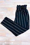Pantalon noir et blanc rayé à nouer (s)-SWS Streetwear Society-La Penderie du Paradis 🕊