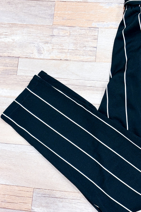 Pantalon noir et blanc rayé à nouer (s)-SWS Streetwear Society-La Penderie du Paradis 🕊