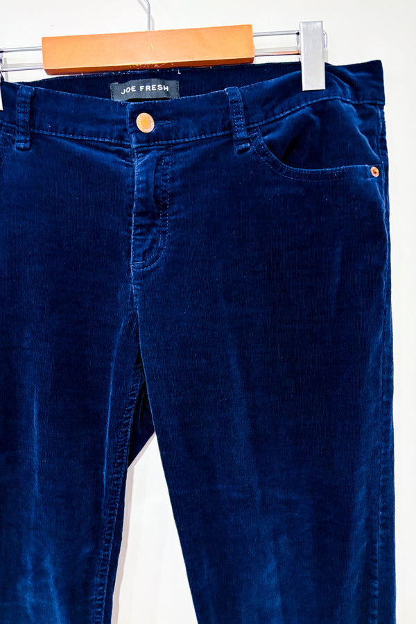 Pantalon marine en corduroy à taille basse seconde main - Joe Fresh- La Penderie du Paradis
