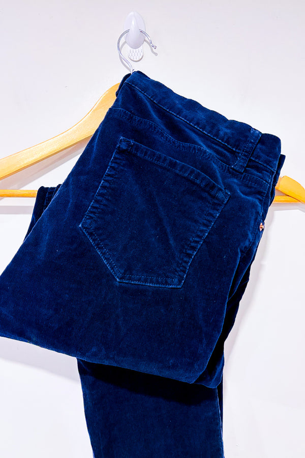 Pantalon marine en corduroy à taille basse seconde main - Joe Fresh- La Penderie du Paradis