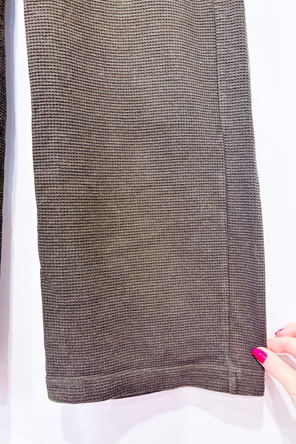 Pantalon lounge gaufré kaki seconde main - Uniqlo- La Penderie du Paradis