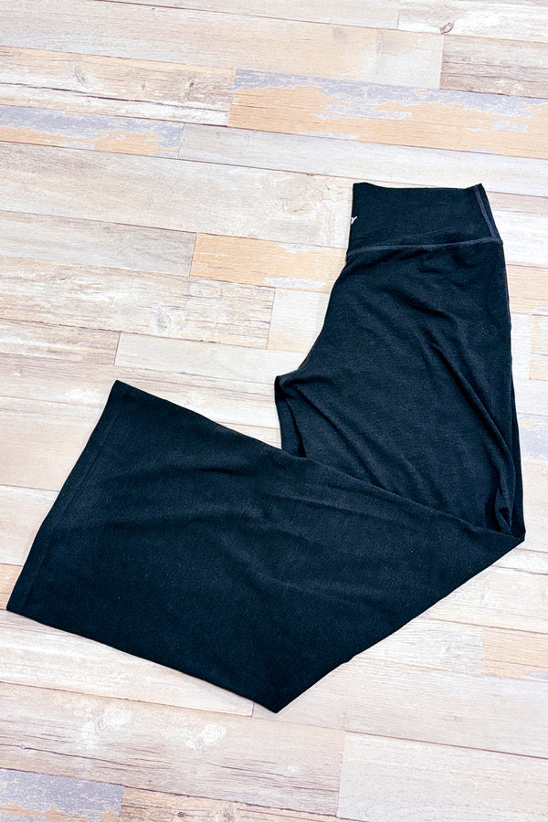 Pantalon sport gris jambe évasée à taille haute seconde main - Old Navy- La Penderie du Paradis