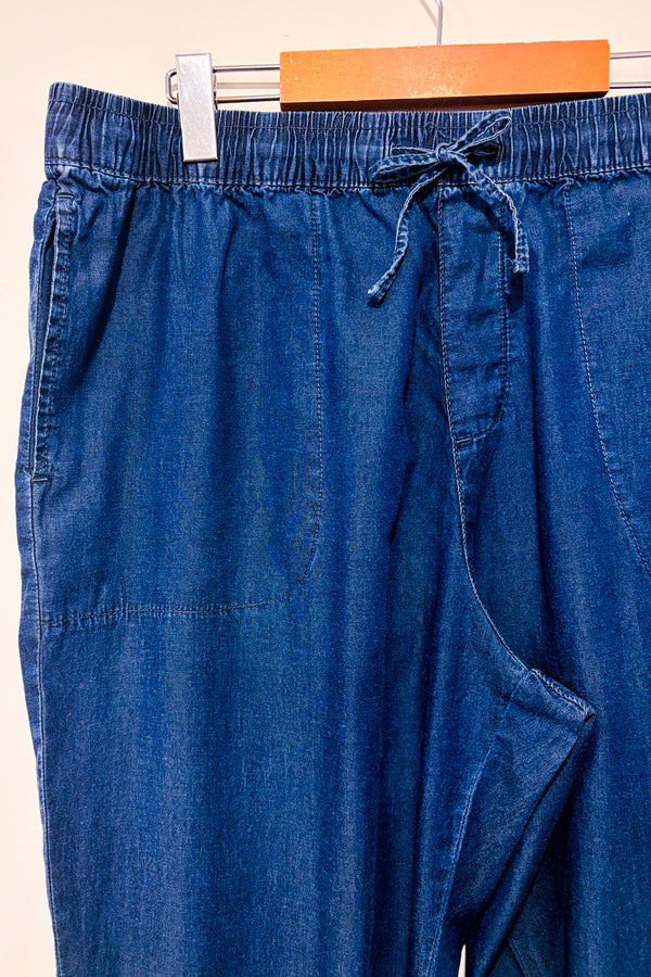 Pantalon léger bleu ample à taille élastique seconde main - Iyla- La Penderie du Paradis