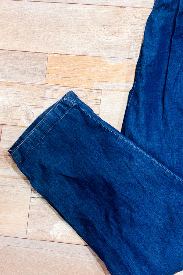 Pantalon léger bleu ample à taille élastique seconde main - Iyla- La Penderie du Paradis