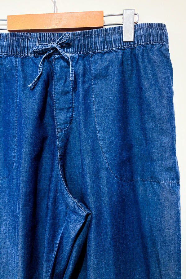 Pantalon léger bleu ample à taille élastique seconde main - Iyla- La Penderie du Paradis