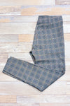 Pantalon extensible gris et jaune à carreaux * seconde main - Zara- La Penderie du Paradis