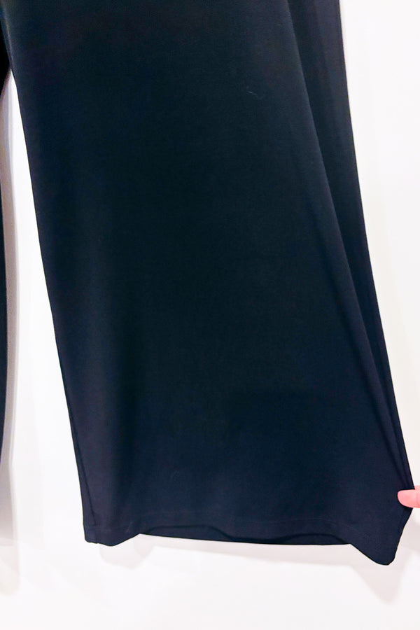 Pantalon noir fluide jambe ample à taille élastique* seconde main - Jones New York- La Penderie du Paradis