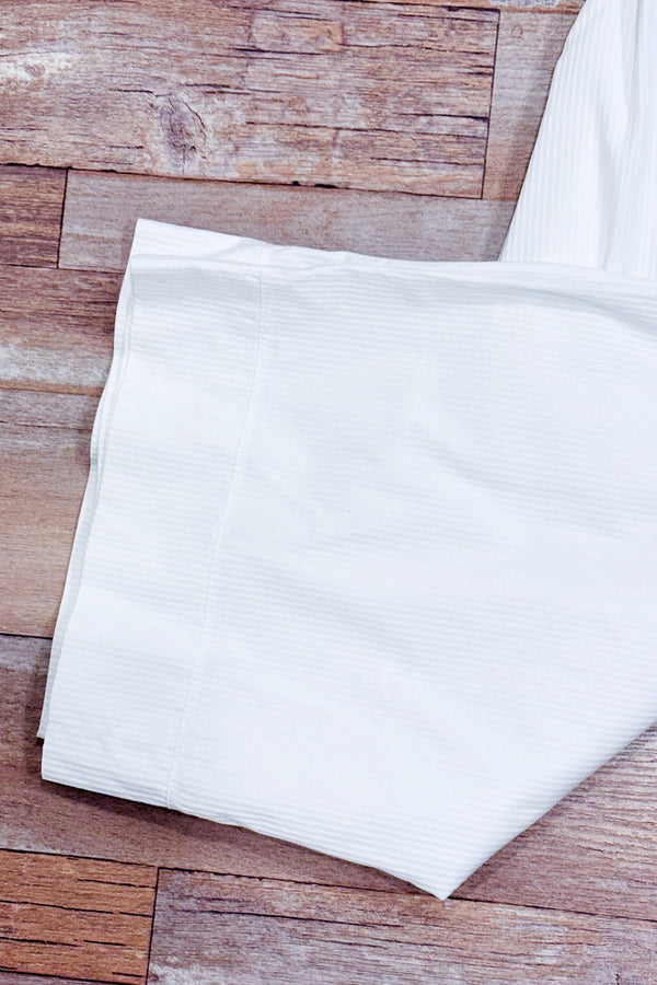 Pantalon blanc léger texturé à taille élastique* seconde main - Zara- La Penderie du Paradis