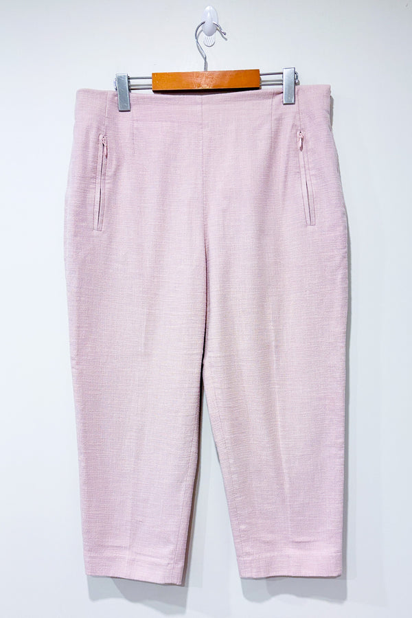 Pantalon rose pâle en coton coupe droite seconde main - Club Monaco- La Penderie du Paradis