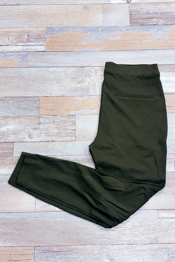 Pantalon extensible kaki jambe étroite seconde main - Simons- La Penderie du Paradis