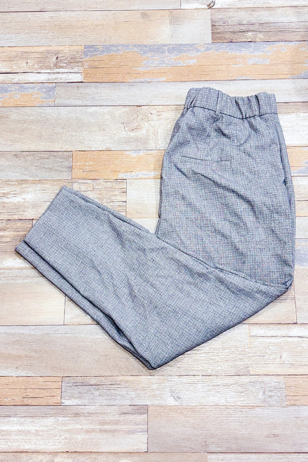 Pantalon gris léger à carreaux taille élastique* seconde main - Dynamite- La Penderie du Paradis