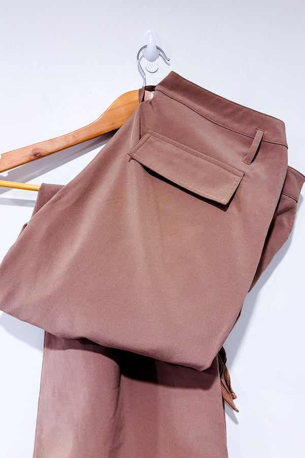 Pantalon cargo taupe léger à jambe ample* seconde main - San Francisco- La Penderie du Paradis