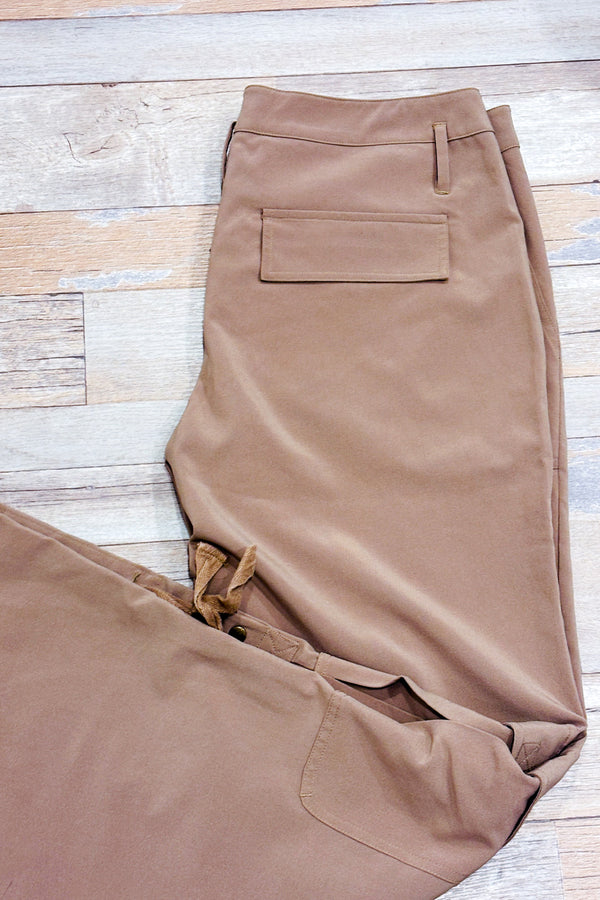 Pantalon cargo taupe léger à jambe ample* seconde main - San Francisco- La Penderie du Paradis