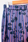 Pantalon extensible mauve rayé à motif floral seconde main - Romwe- La Penderie du Paradis