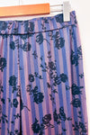 Pantalon extensible mauve rayé à motif floral seconde main - Romwe- La Penderie du Paradis
